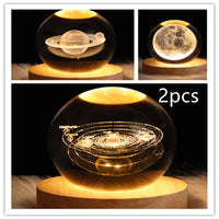3D galaxy crystal ball LED night light