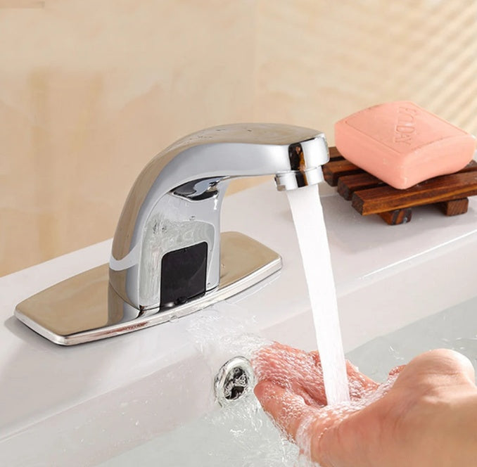 Automatic Hands-Free Bathroom Sink Faucet.