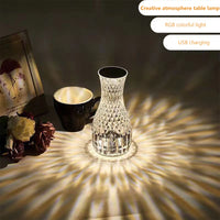 Crystal Diamond Vase LED Table Lamp for Romantic Atmosphere