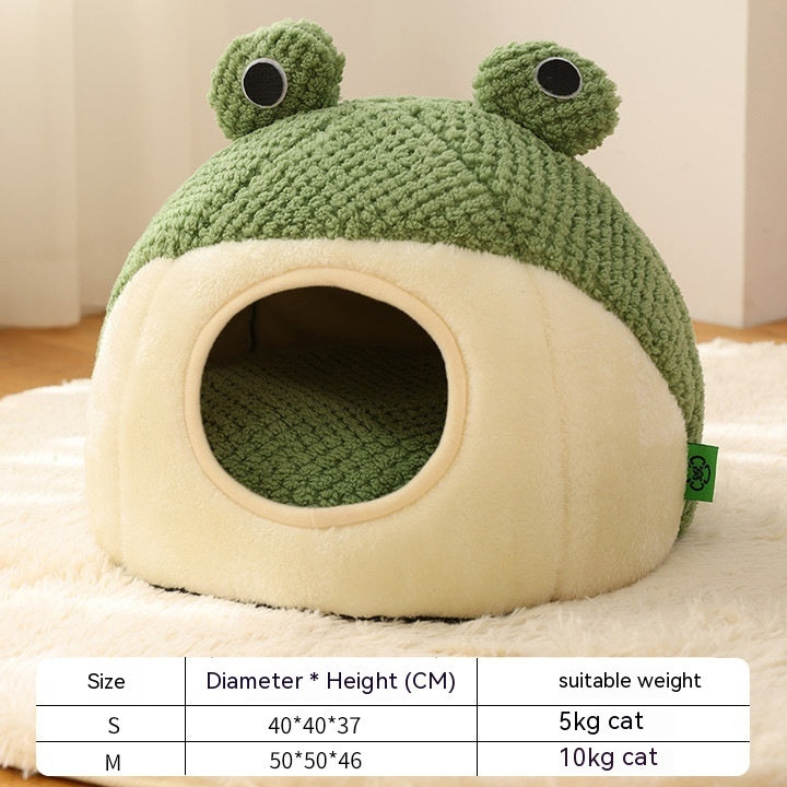 Little Frog Plush Pet Nest for Small Cats and Dogs