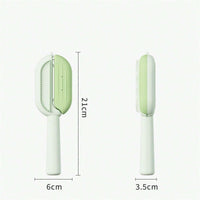 Self-cleaning pet grooming brush.