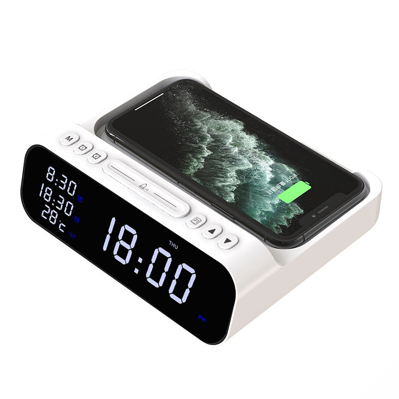 3-in-1 Wireless Charger with Temperature Tester and Multi-Alarm Clock