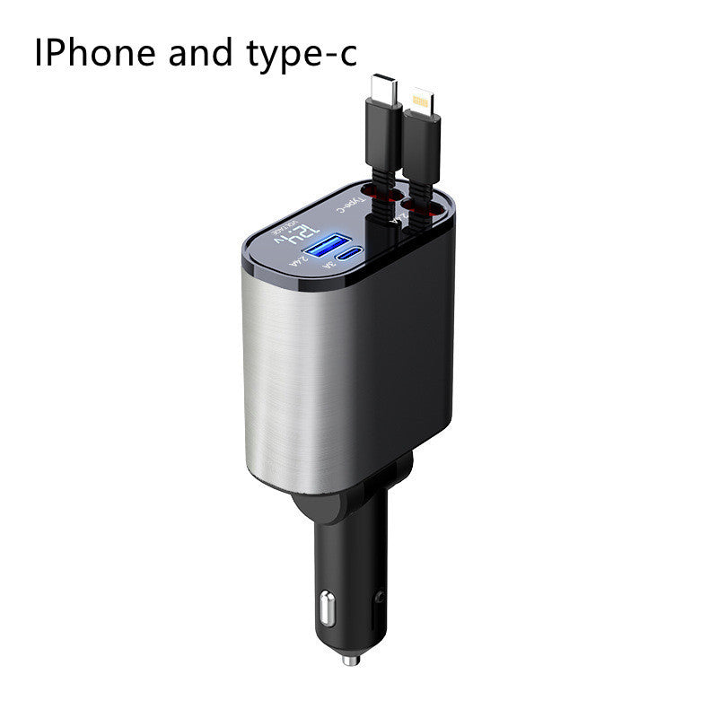 100W Super Fast Car Charger: USB and Type-C Adapter