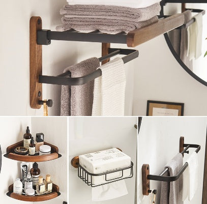 Solid Wood Towel Rack, No Drilling Required.