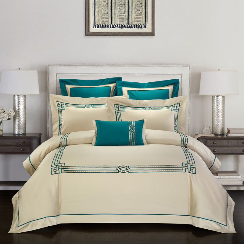 Embroidered Cotton Four-Piece Bedding Set