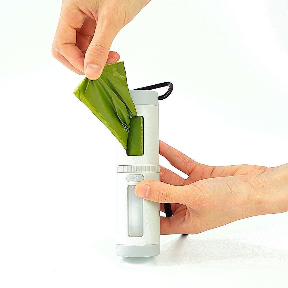 Outdoor Flashlight with Bag Dispenser