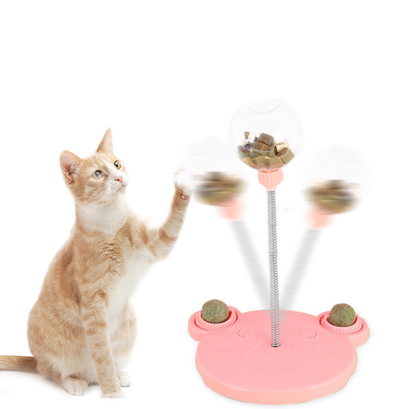 Self-Playing Tumbler Cat Toy and Food Dispenser