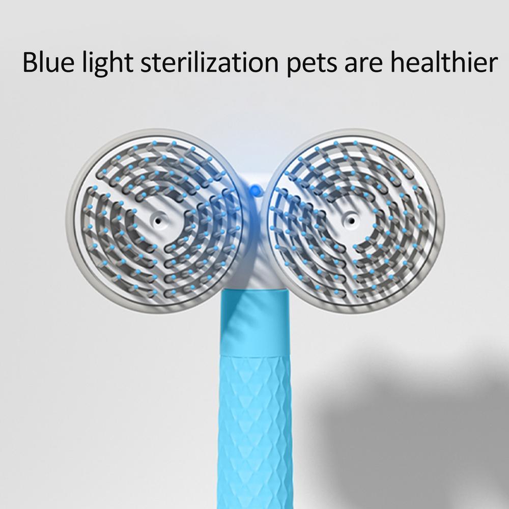 Self-Cleaning Double-Headed Pet Brush with Negative Ions