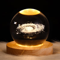 3D galaxy crystal ball LED night light