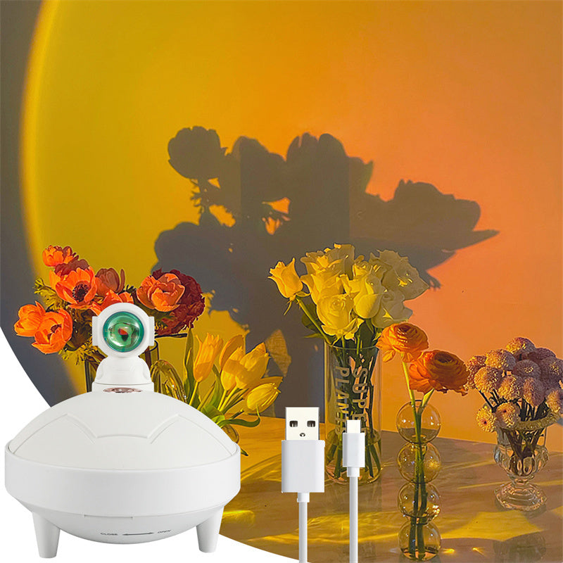 Astronaut Sunset Lamp Humidifier, 360° Rotating, USB Charging