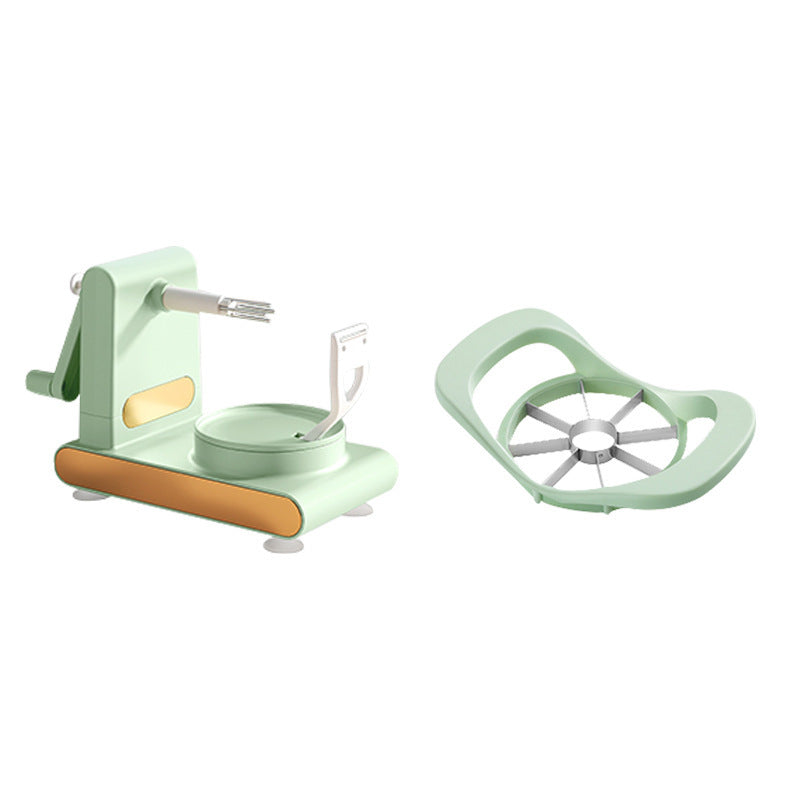 Hand-cranked multifunctional peeler.