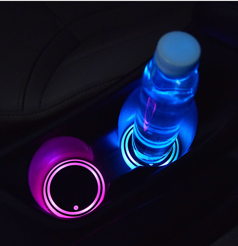 LED Light-Up Car Coaster: Solar & USB Charging