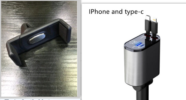 100W Super Fast Car Charger: USB and Type-C Adapter
