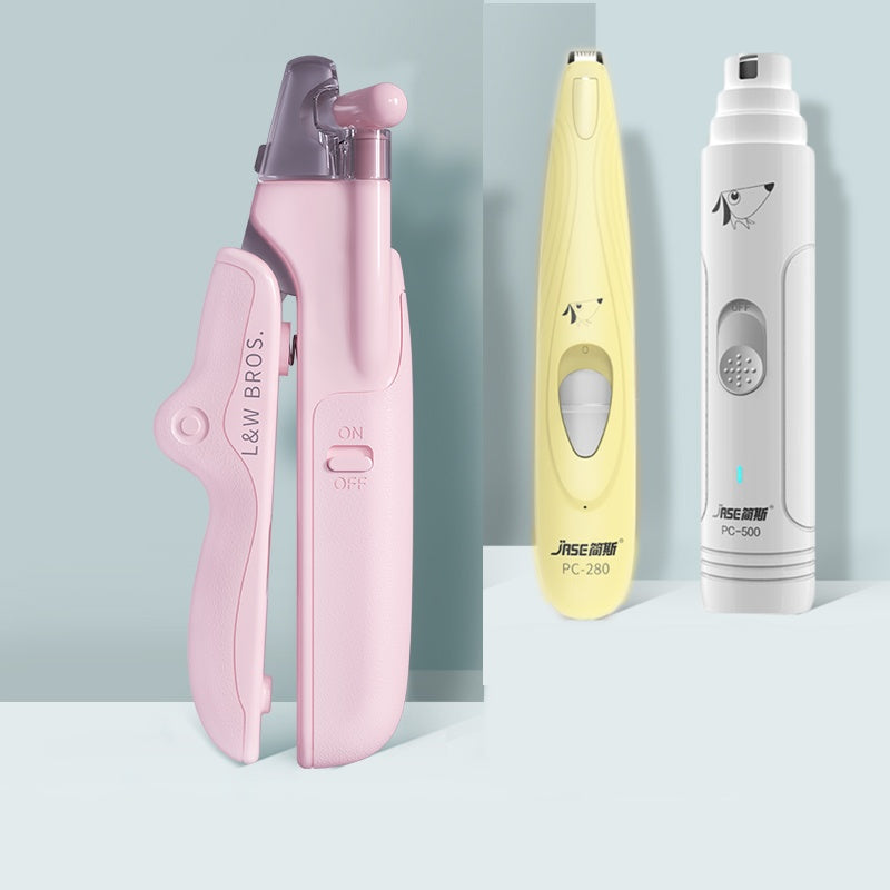 Pet nail clippers with LED light.