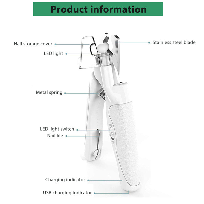 Pet nail clippers with LED light.