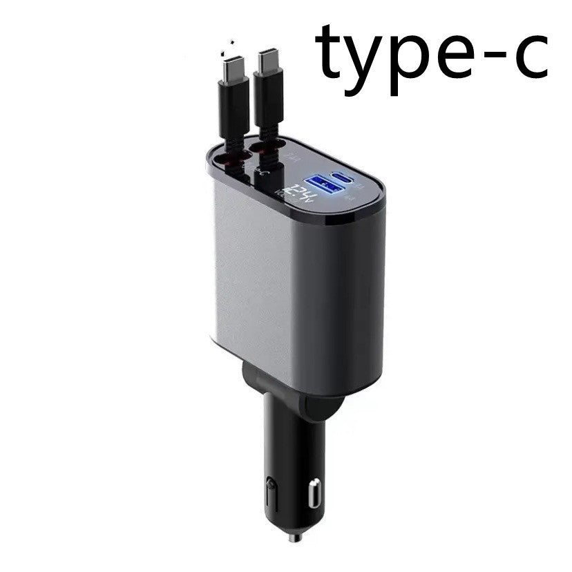 100W Super Fast Car Charger: USB and Type-C Adapter