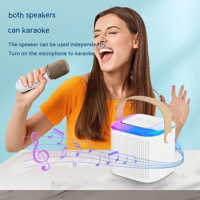 Karaoke machine with wireless mics.
