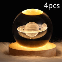3D galaxy crystal ball LED night light