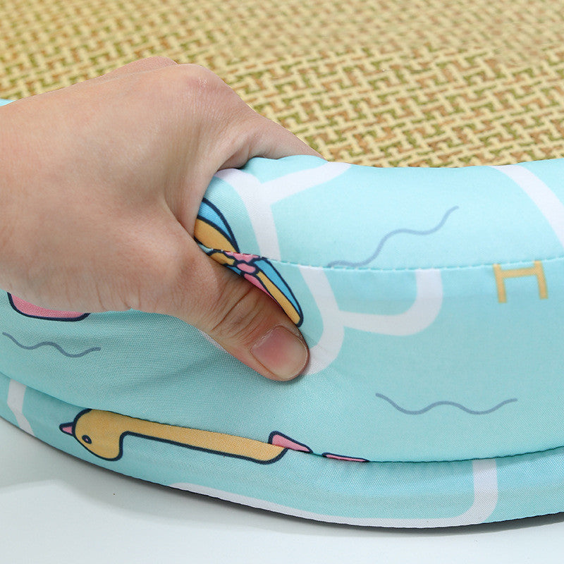 Summer Cool Rattan Pet Bed with Detachable Pillow