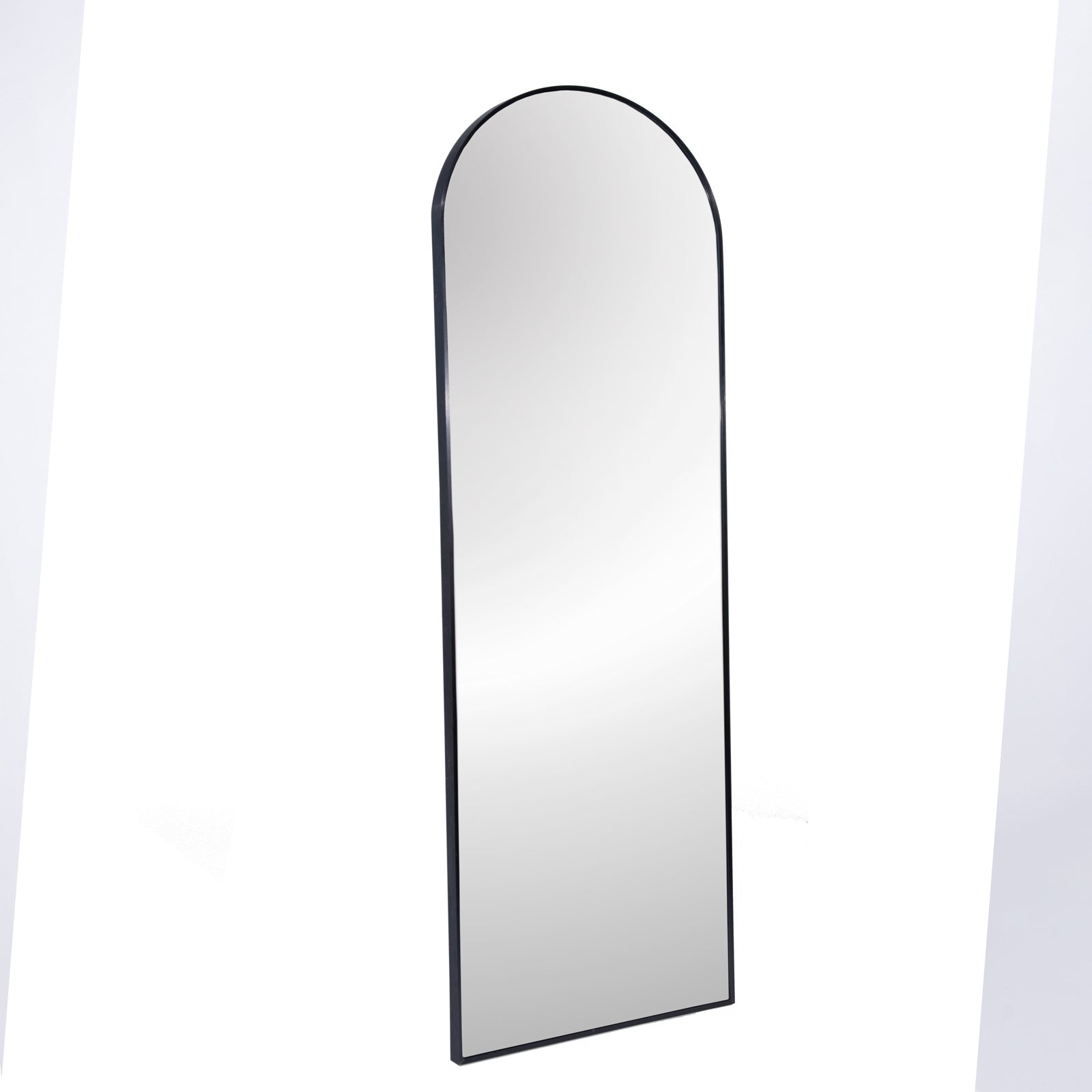 Black 63x20 Inch Metal Arched Bracket Full-length Mirror