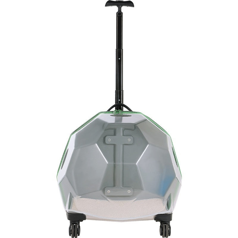 Portable Transparent Pet Trolley Suitcase.