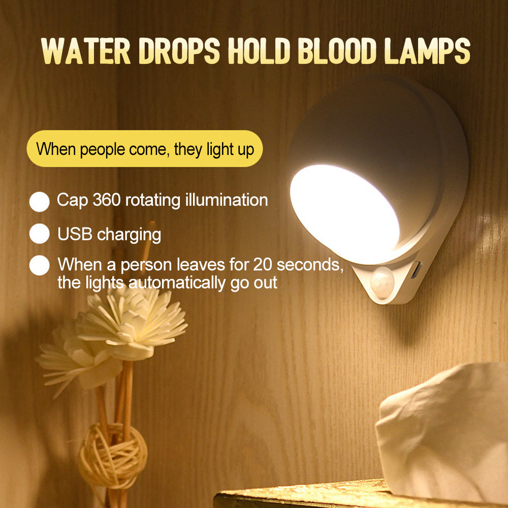 360° Rotating Water Drop Night Light