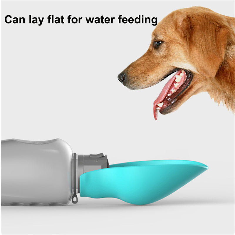 Portable 800ml dog water bottle.
