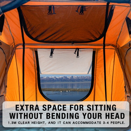 Rooftop Tent, Waterproof 280TC fabric, portable camping essential.