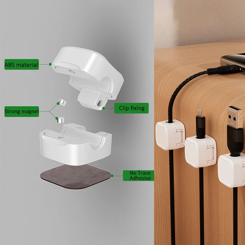 Adjustable Magnetic Cable Clip for Under Desk Management