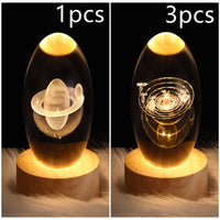 3D galaxy crystal ball LED night light
