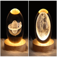 3D galaxy crystal ball LED night light