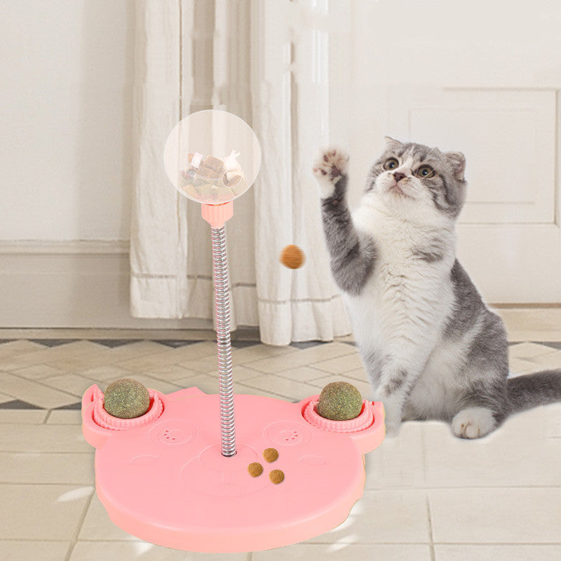 Self-Playing Tumbler Cat Toy and Food Dispenser