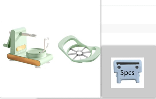 Hand-cranked multifunctional peeler.