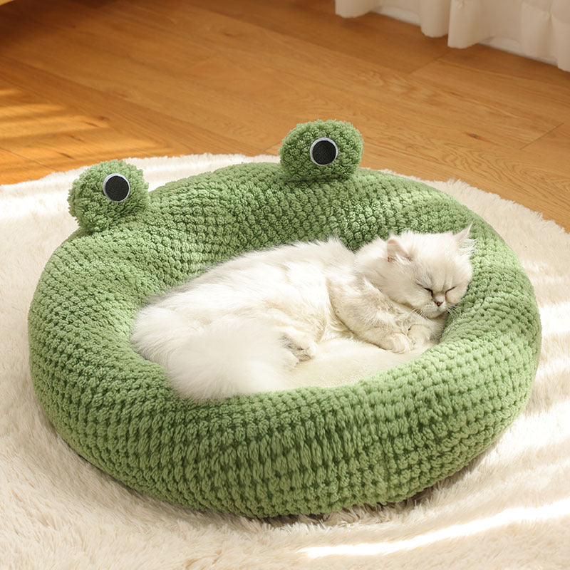 Little Frog Plush Pet Nest for Small Cats and Dogs
