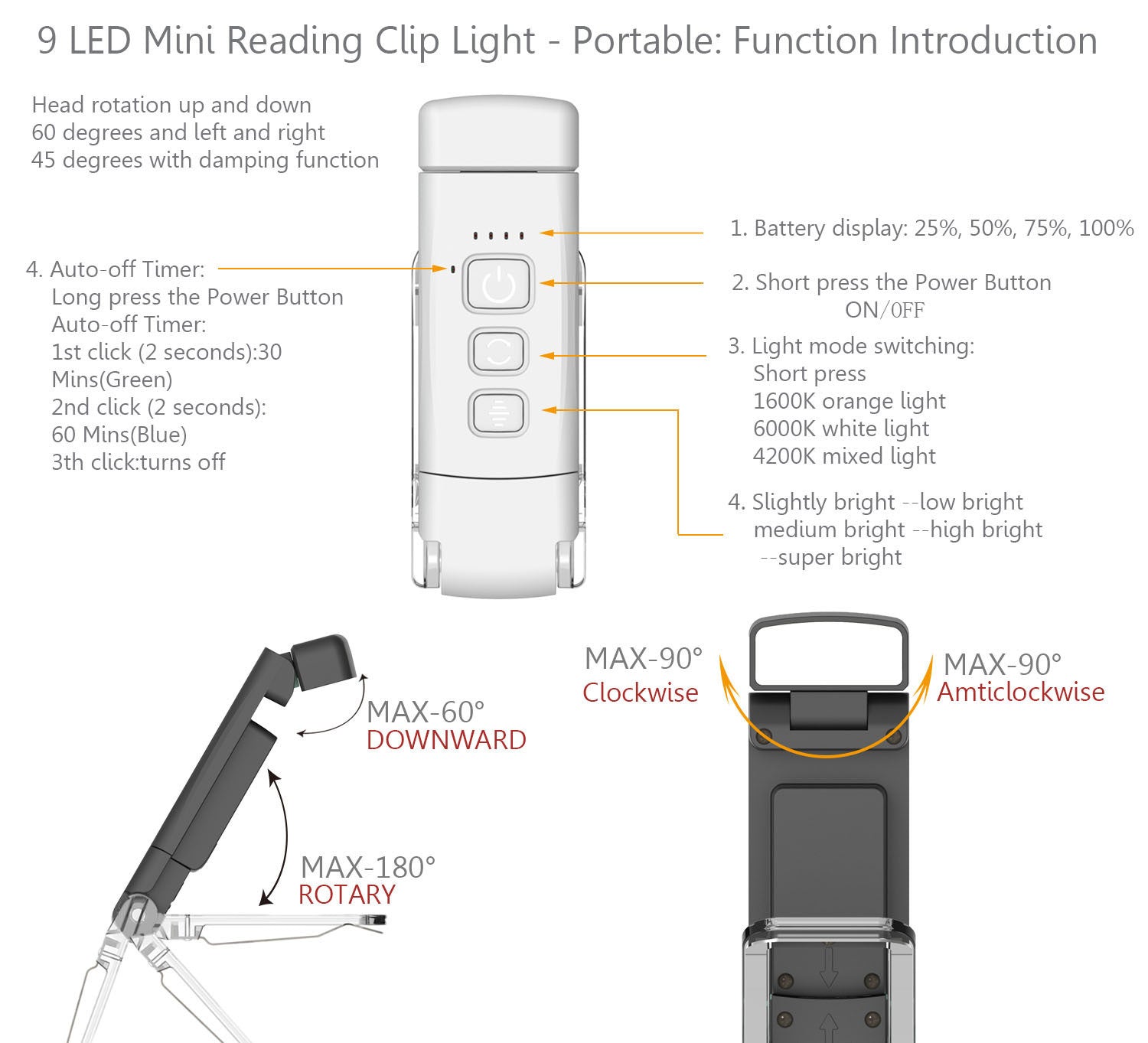 Portable USB Reading Lamp: Eye Protection