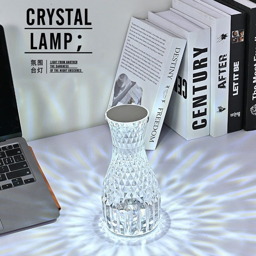 Crystal Diamond Vase LED Table Lamp for Romantic Atmosphere