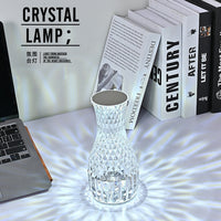 Crystal Diamond Vase LED Table Lamp for Romantic Atmosphere