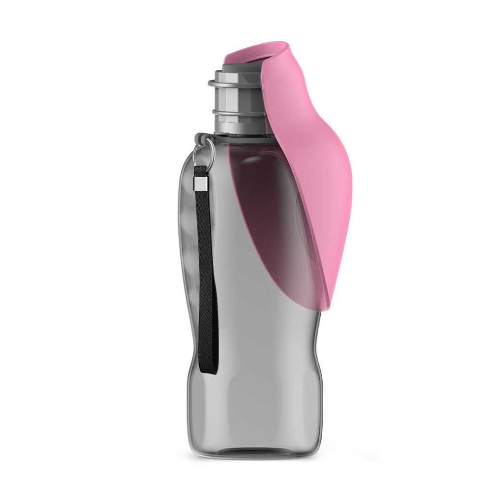 Portable 800ml dog water bottle.