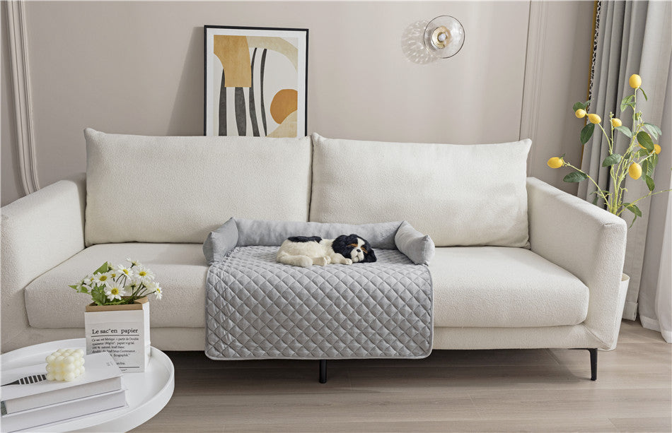 Large dog sofa bed with cushion.