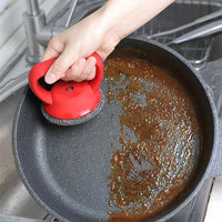 Stainless steel cast iron scrubber with handle