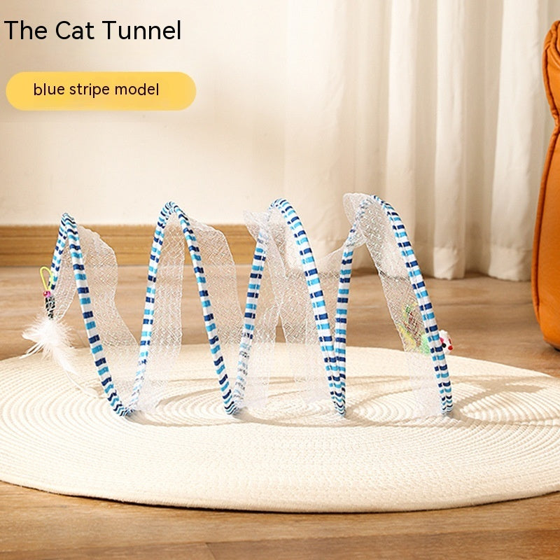 Foldable S-shaped cat tunnel.