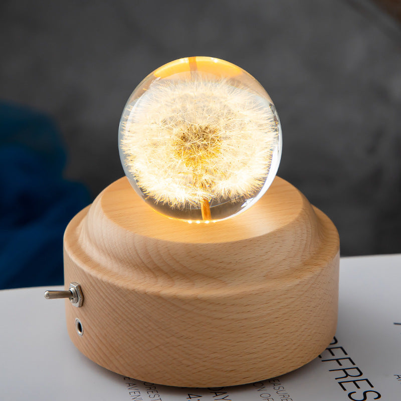 Crystal ball LED night light