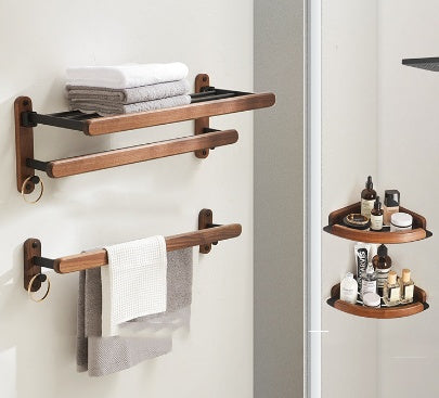 Solid Wood Towel Rack, No Drilling Required.