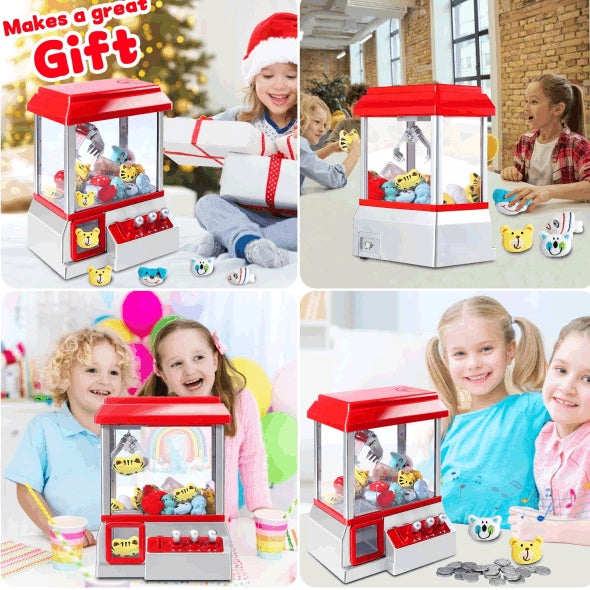 Mini Claw Machine Arcade Toy with Sound, Candy Dispenser for Kids