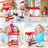 Mini Claw Machine Arcade Toy with Sound, Candy Dispenser for Kids