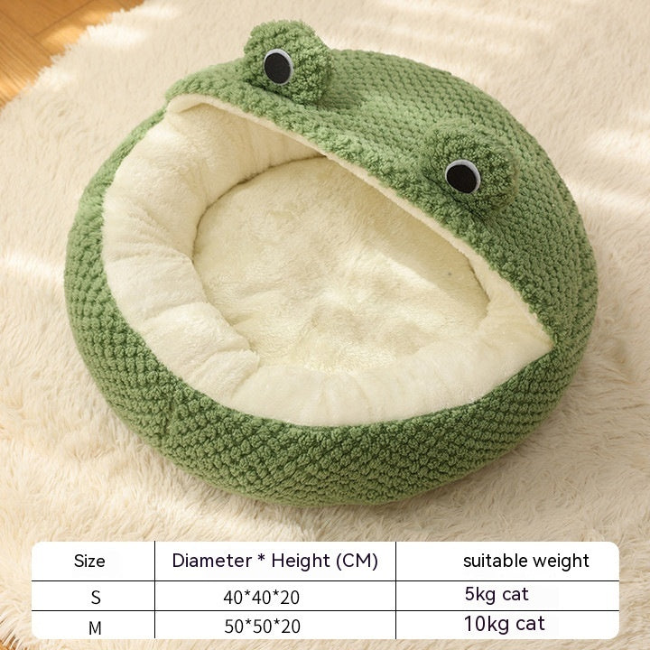Little Frog Plush Pet Nest for Small Cats and Dogs