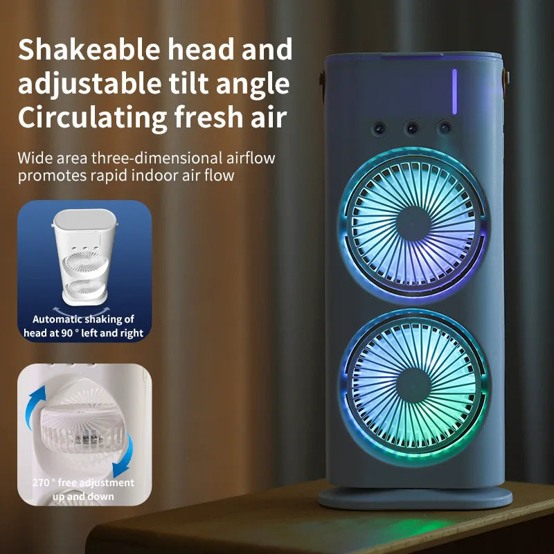 Double-Ended Spray Fan: Portable Air Cooler