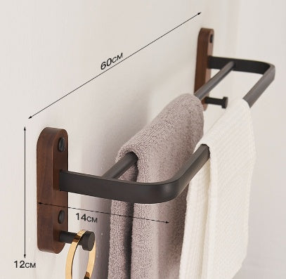 Solid Wood Towel Rack, No Drilling Required.