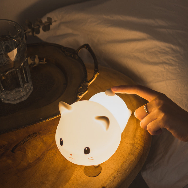 Silicone Cute Cat USB Atmosphere Night Light