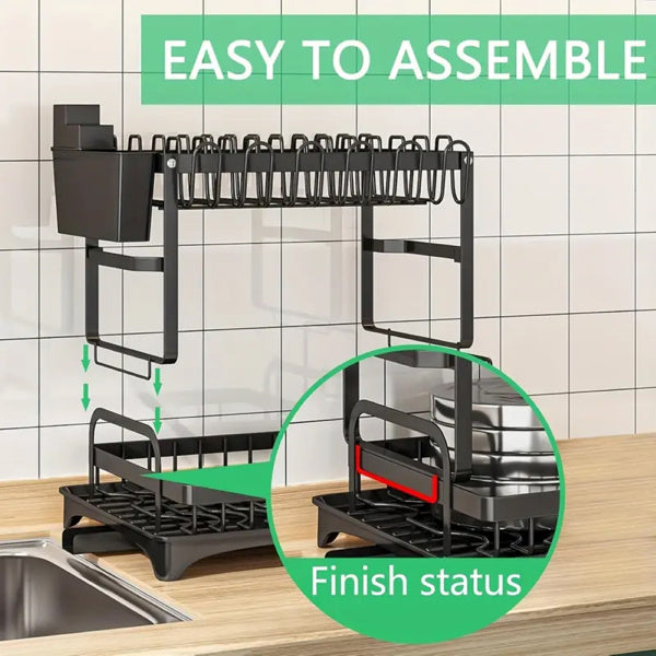 2-Tier Drying Rack with Drainage Board.